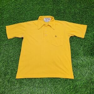 Vintage 80s Penguin Polo Shirt S/M 20x24 Yellow Cropped USA